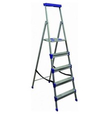 Стремянка стальная 5 ступеней (1,07м), с лотком для инструментов